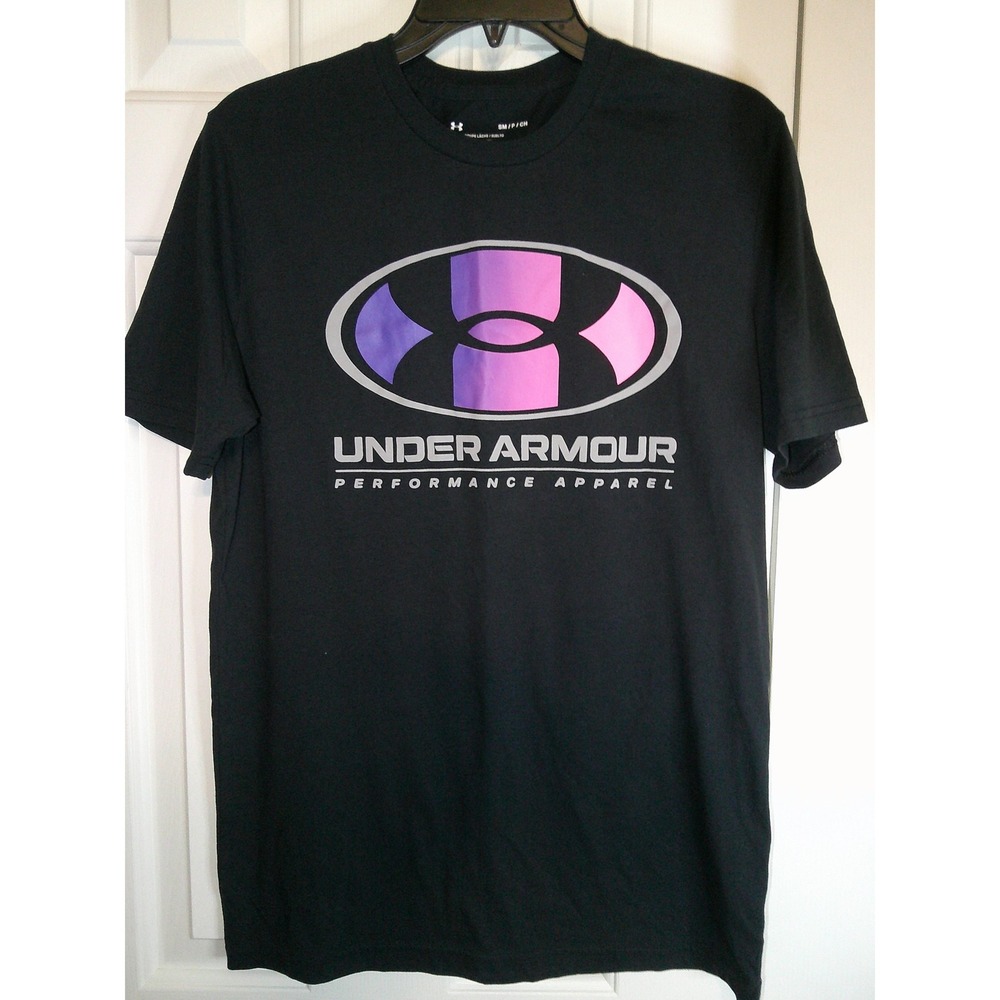 Under‎ Armour Performance Apparel T-Shirt Purple Logo Mens Size Small